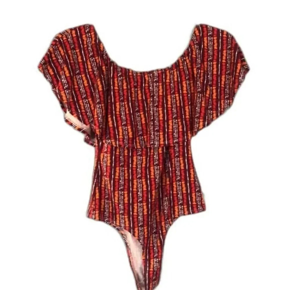 Minette off the shoulder retro one-piece blouse size M. - Picture 2 of 10